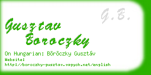 gusztav boroczky business card